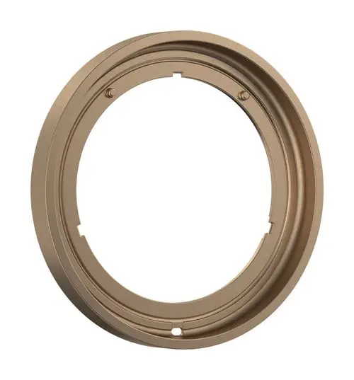 Runde Verlängerungsrosette in mattem Bronze-Finish, geeignet für die Montage von Hansgrohe-Produkten, mit Öffnungen zur sicheren Befestigung.